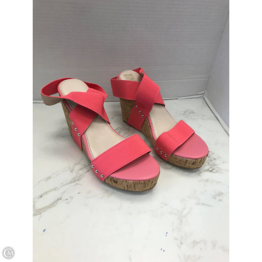 Shoes Heels Wedge By Clothes Mentor In Pink, Size: 8.5