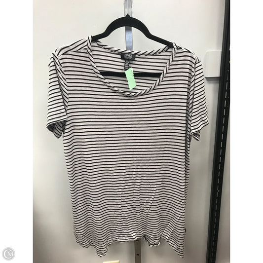 Top Short Sleeve By Jones New York In Striped Pattern, Size: Xl