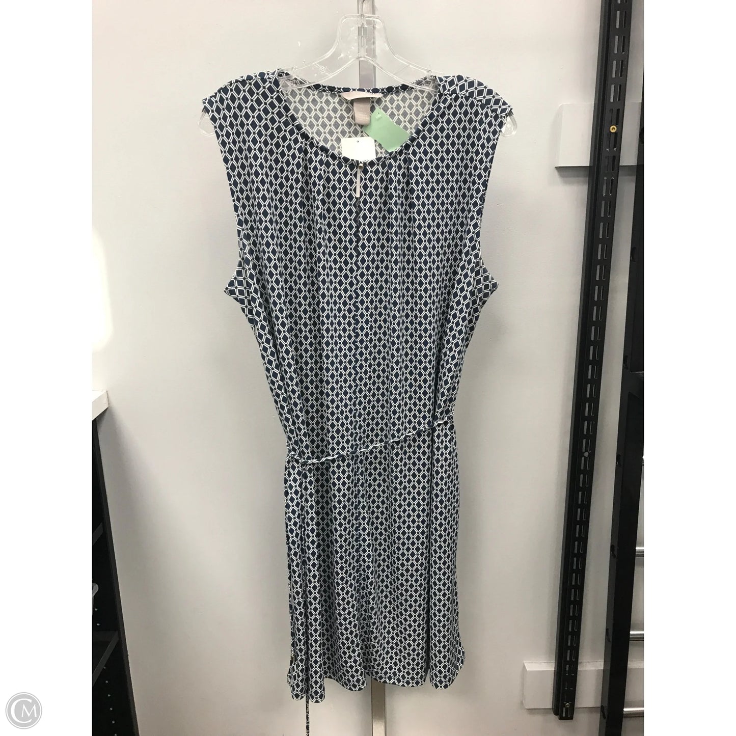 Dress Casual Midi By H&m In Blue & White, Size: L