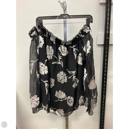 Top Long Sleeve By White House Black Market In Black & Silver, Size: Xl