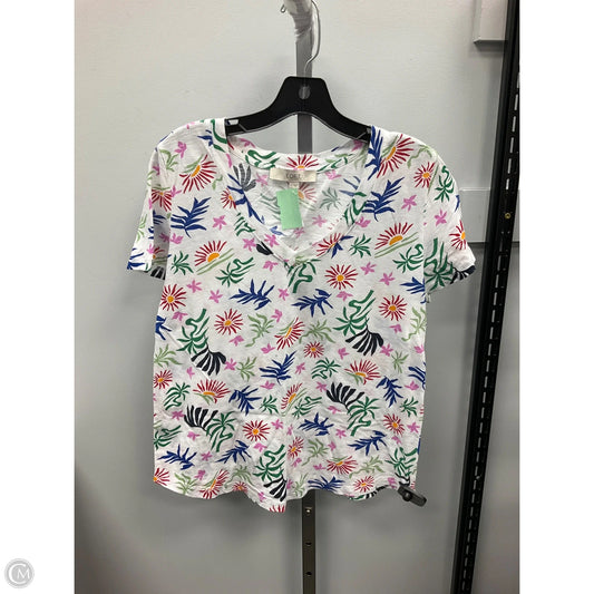 Top Short Sleeve By Loft In Multi-colored, Size: S