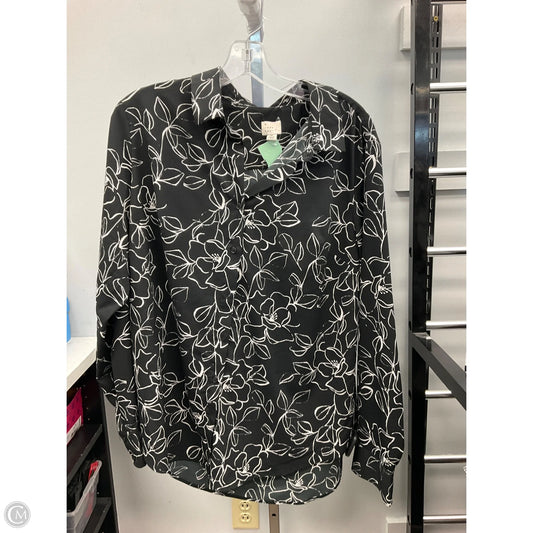 Top Long Sleeve By A New Day In Black & White, Size: Xl