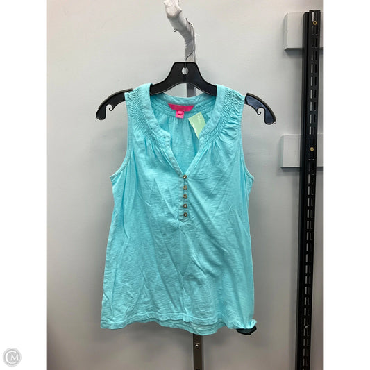 Top Sleeveless Designer By Lilly Pulitzer In Aqua, Size: Xs