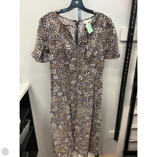 Dress Casual Midi By Loft In Blue & Cream, Size: 6