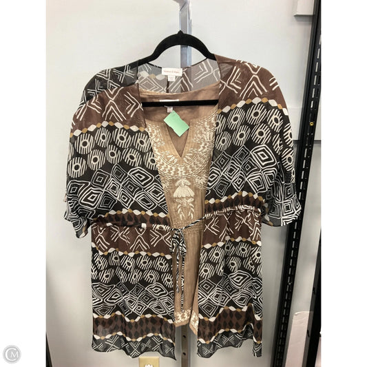 Top Short Sleeve By Monroe And Main In Brown, Size: 2x