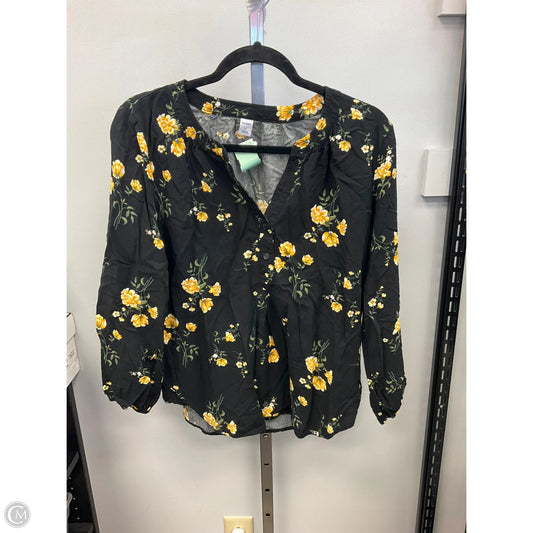 Top Long Sleeve By Old Navy In Black & Yellow, Size: M