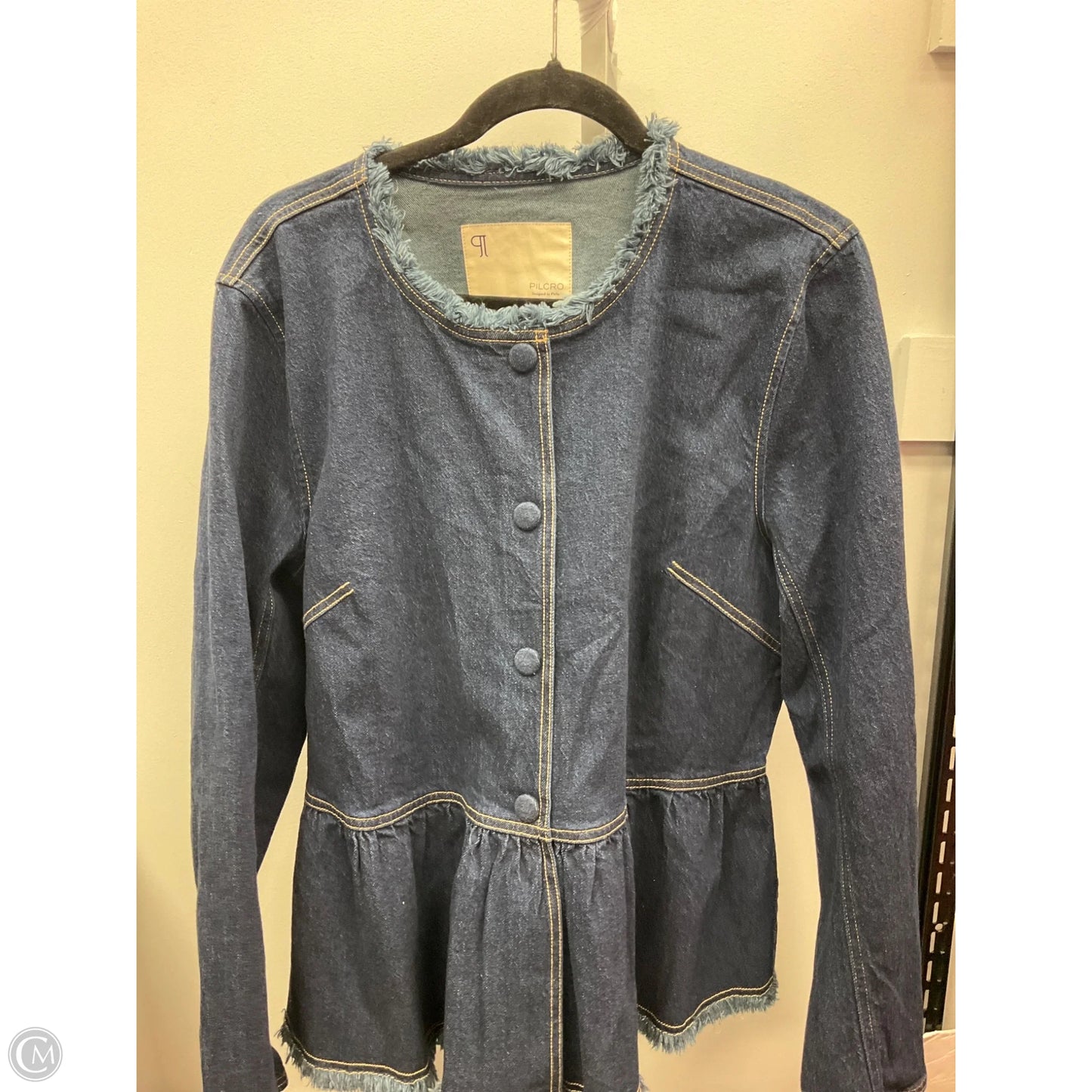 Jacket Denim By Pilcro In Blue, Size: Xl