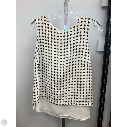 Top Sleeveless By Rose And Olive In Black & Cream, Size: M