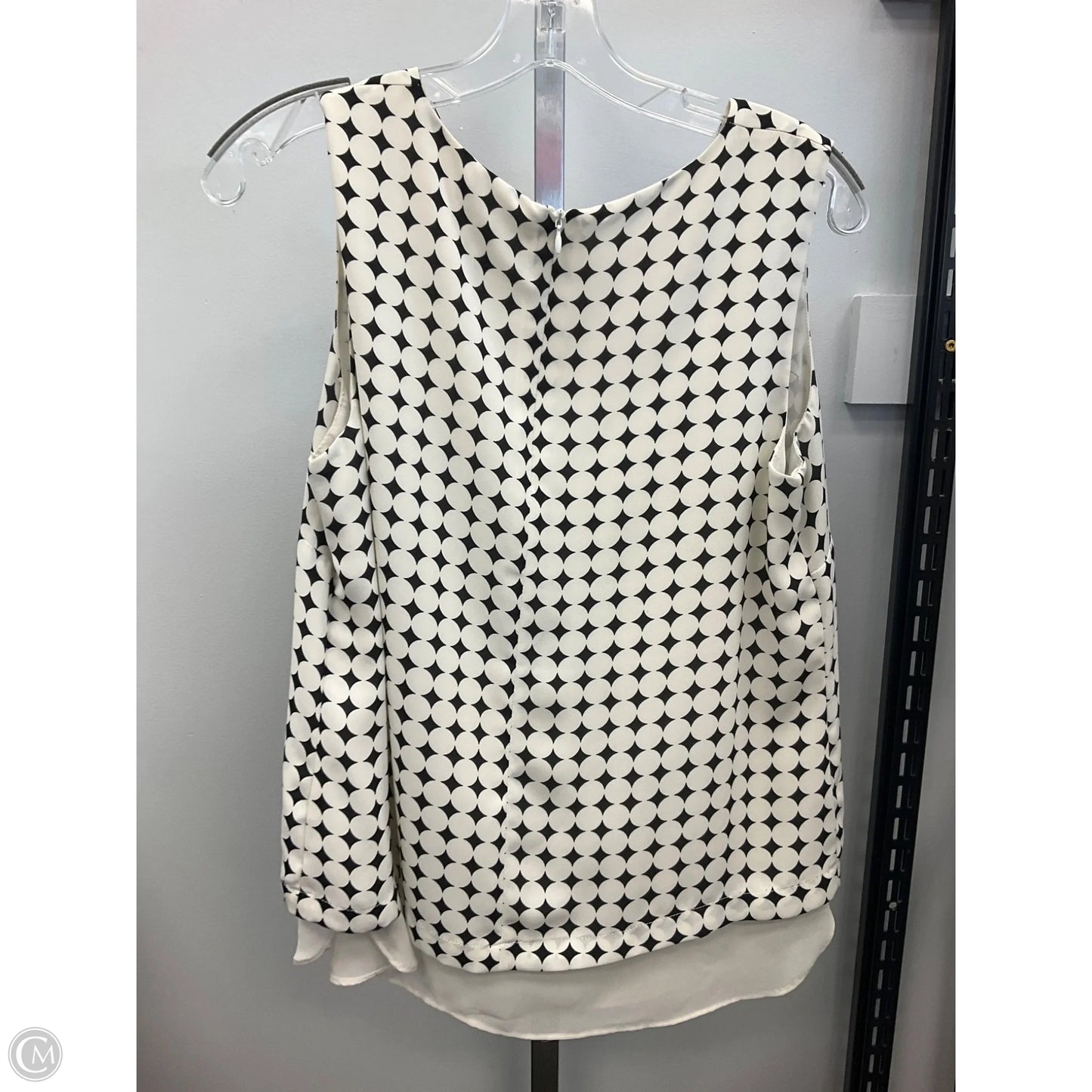 Top Sleeveless By Rose And Olive In Black & Cream, Size: M