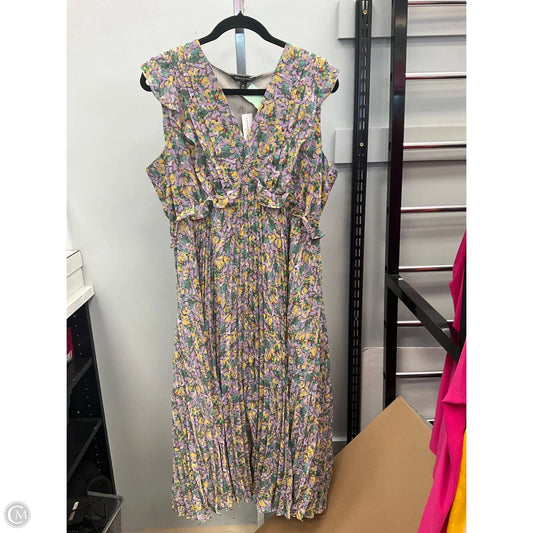 Dress Casual Midi By Banana Republic In Floral Print, Size: Xl