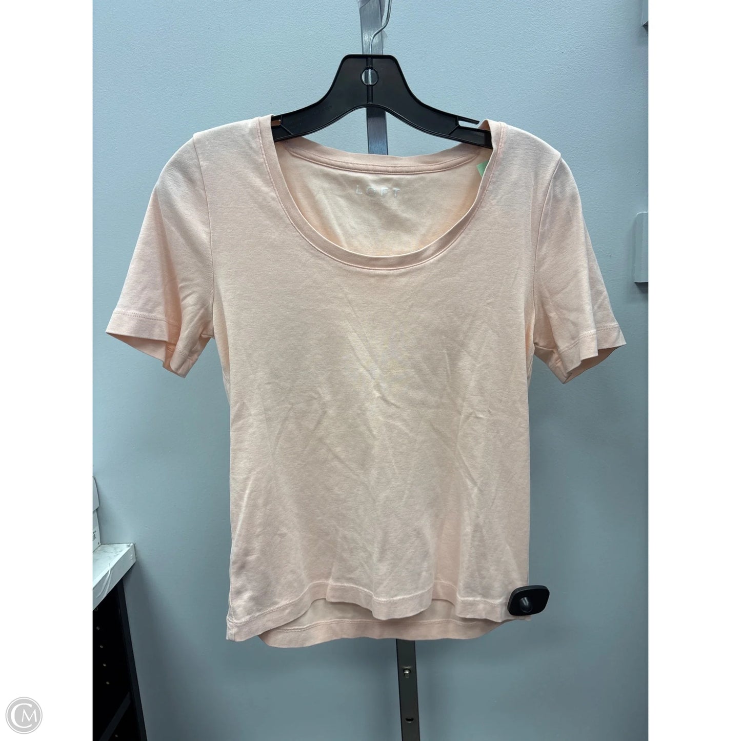 Top Short Sleeve Basic By Loft In Peach, Size: L