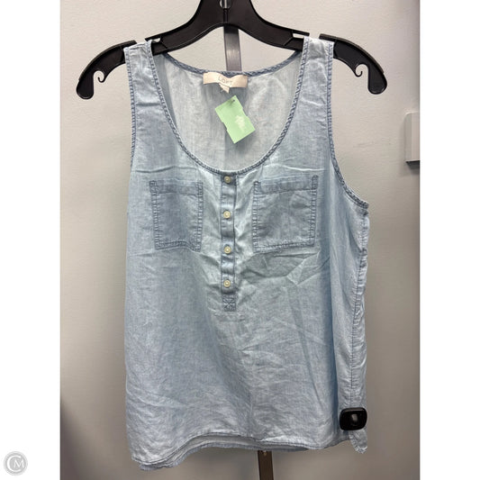 Top Sleeveless By Loft In Blue, Size: S