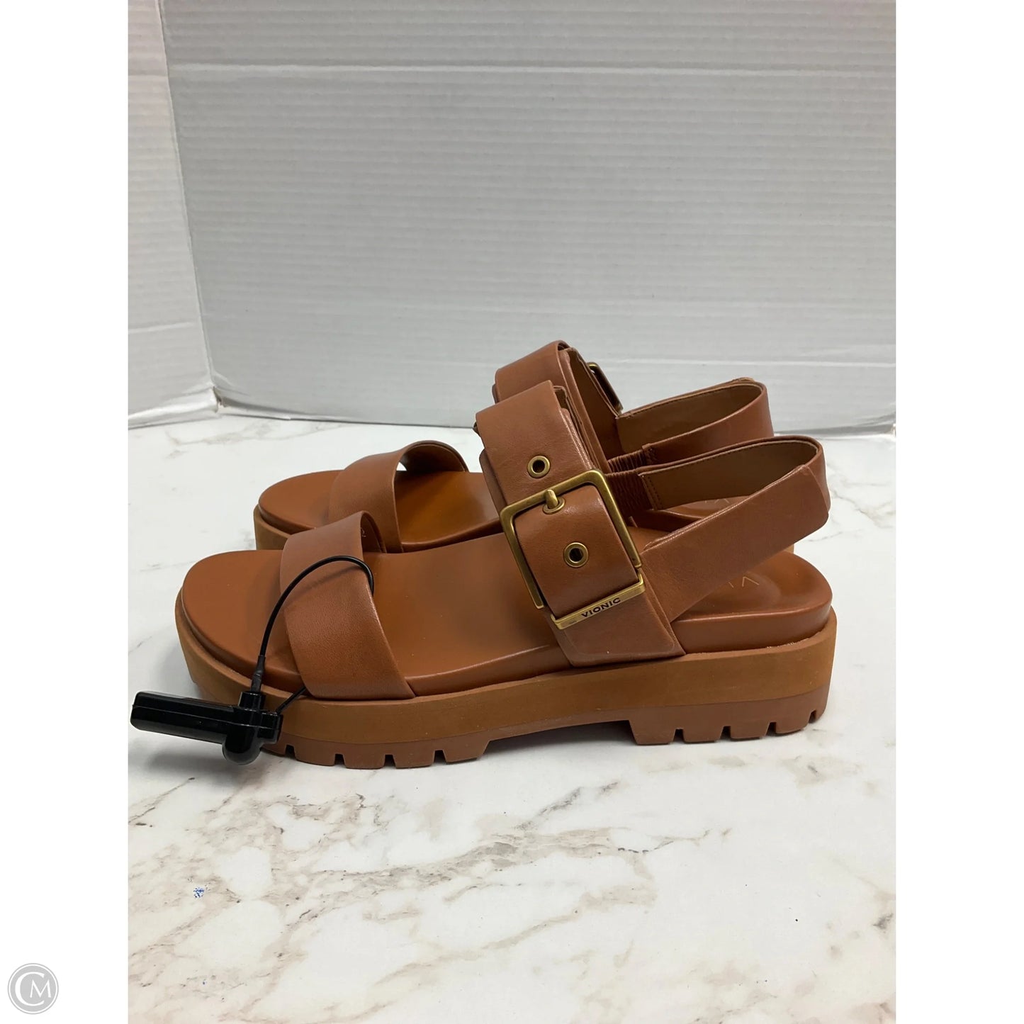 Sandals Heels Platform By Vionic In Brown, Size: 6