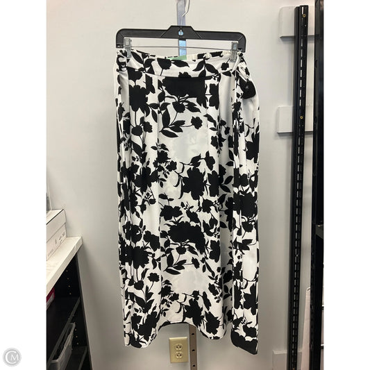 Skirt Midi By Adrienne Vittadini In Black & White, Size: L