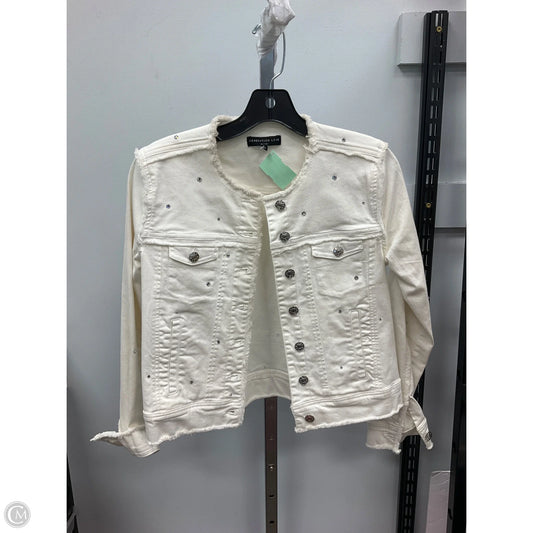 Jacket Denim By Clothes Mentor In White, Size: Xs