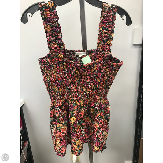 Top Sleeveless By Pleione In Floral Print, Size: L