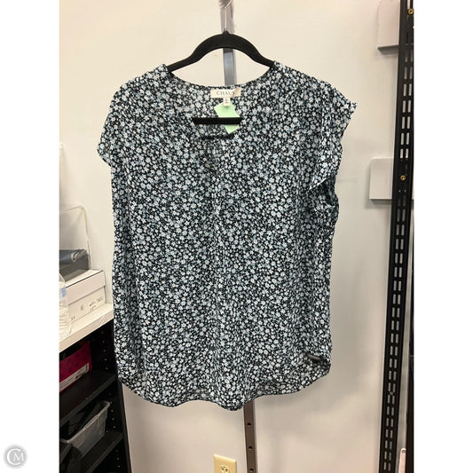Top Sleeveless By Chaus In Black & Blue, Size: L