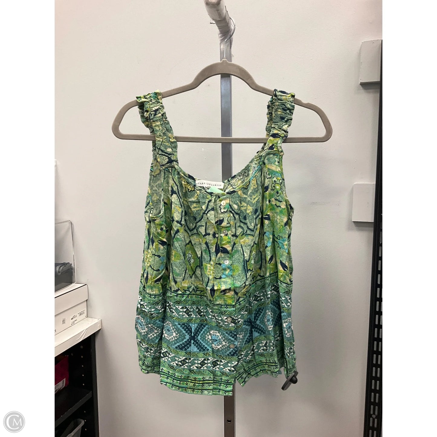 Top Sleeveless By Jane And Delancey In Green, Size: L