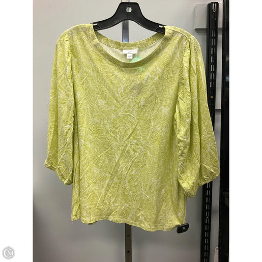 Top 3/4 Sleeve By J. Jill In Green, Size: M