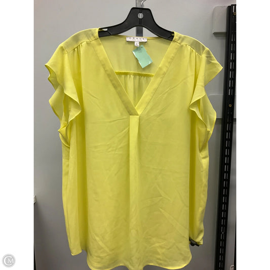 Top Sleeveless By Chaus In Yellow, Size: L