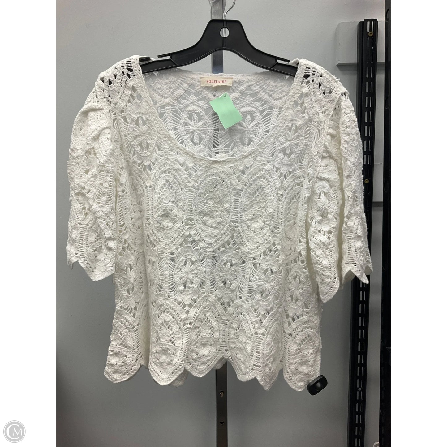 Top Short Sleeve By Solitaire In White, Size: L