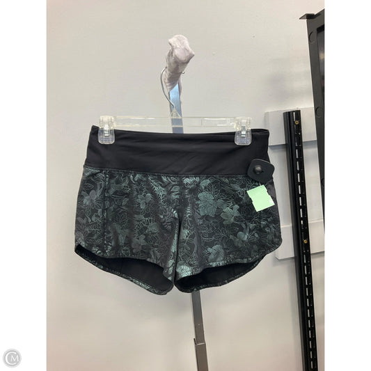 Athletic Shorts By Lululemon In Black & Green, Size: 4