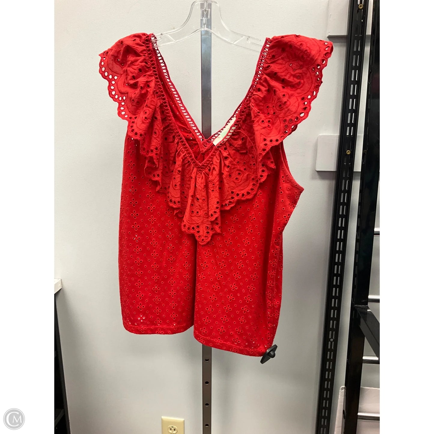 Top Sleeveless By Loft In Red, Size: M