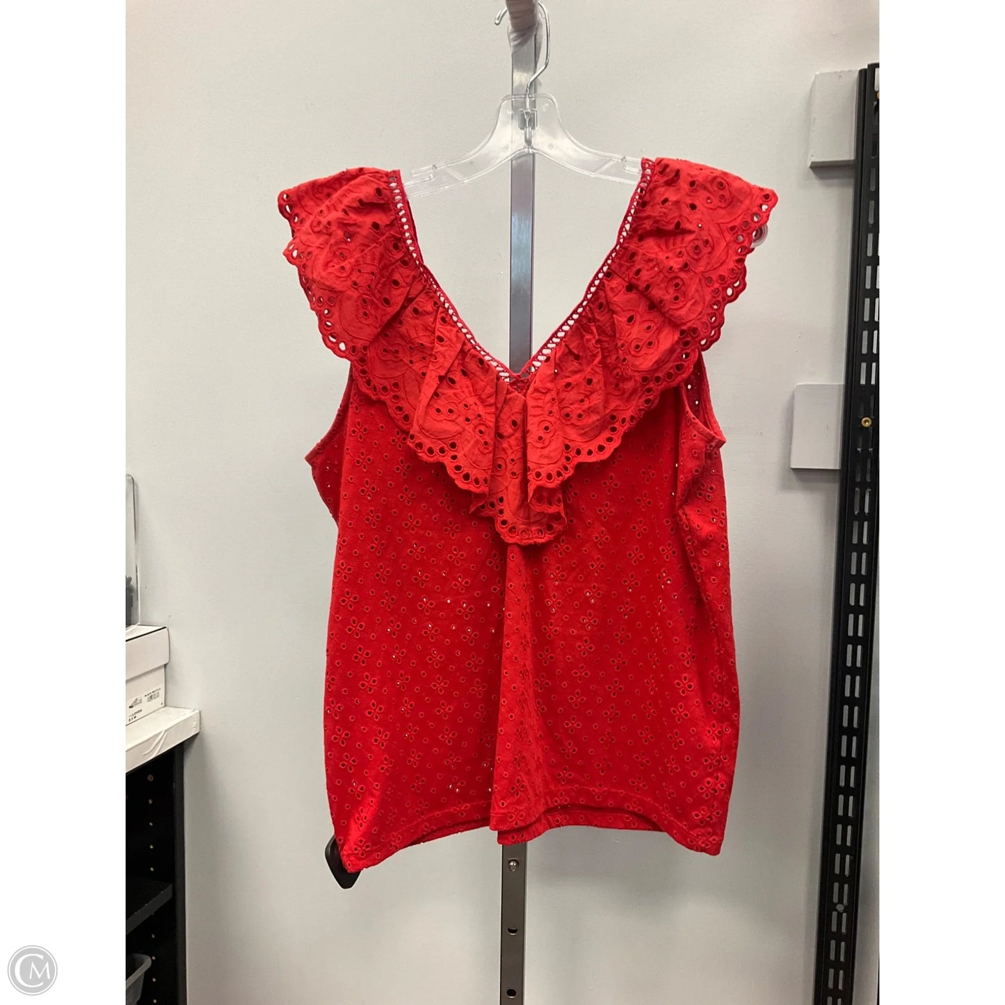 Top Sleeveless By Loft In Red, Size: M