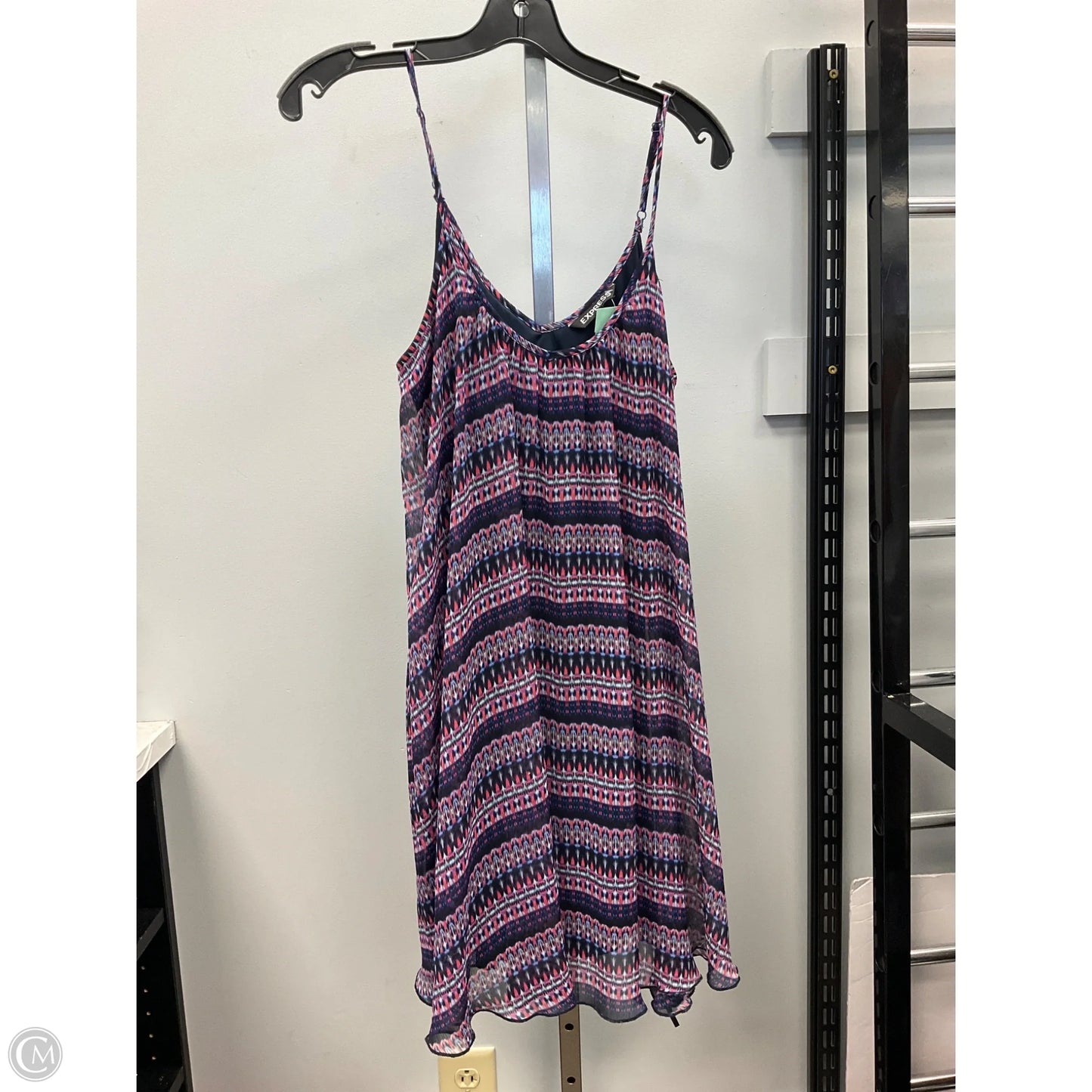 Dress Casual Short By Express In Blue & Purple, Size: M
