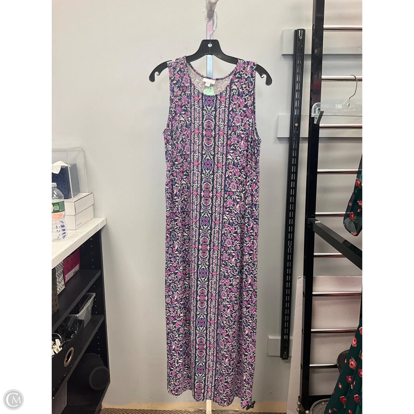Dress Casual Midi By J. Jill In Pink & Purple, Size: S