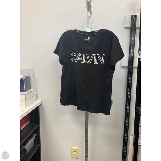 Top Short Sleeve By Calvin Klein In Black, Size: S