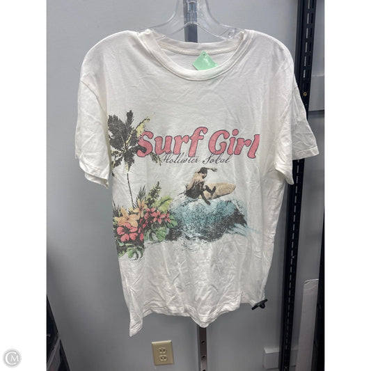 Top Short Sleeve By Hollister In Cream, Size: S