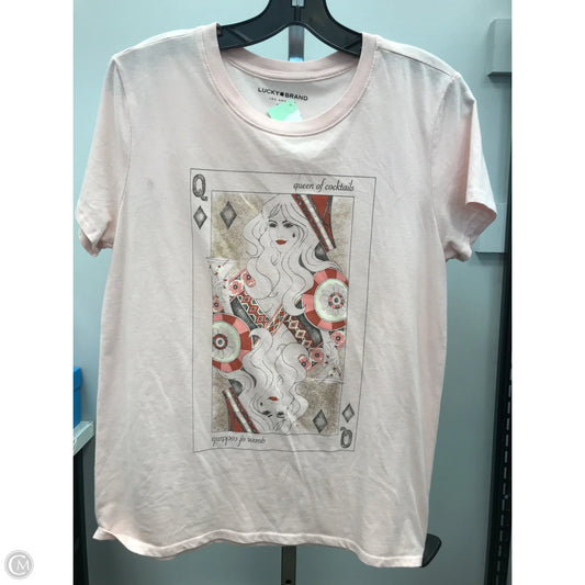 Top Short Sleeve By Lucky Brand In Pink, Size: M
