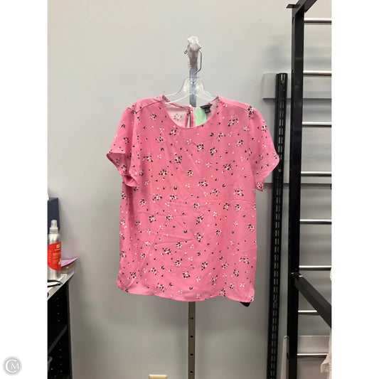 Top Short Sleeve By Ann Taylor In Pink, Size: S