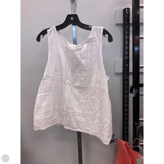 Top Sleeveless By Banana Republic In White, Size: L