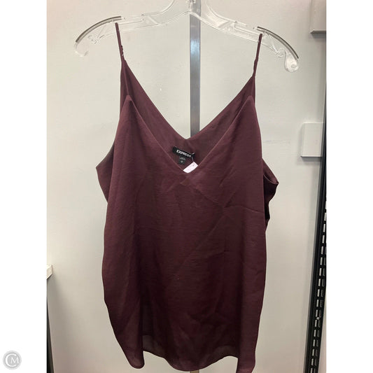 Top Sleeveless By Express In Maroon, Size: L