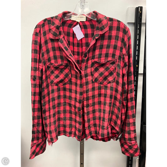 Top Long Sleeve By Cloth & Stone In Checkered Pattern, Size: S