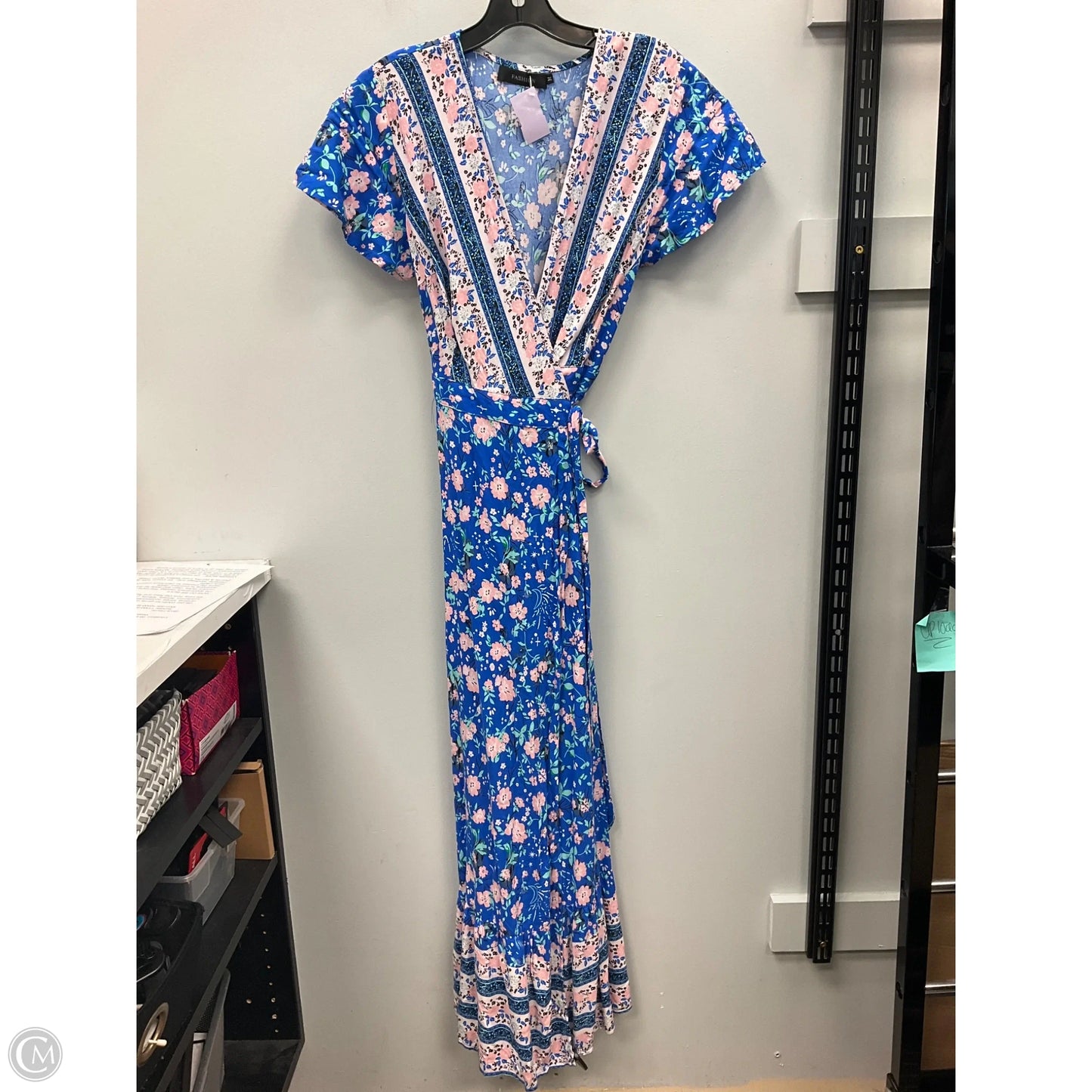 Dress Casual Maxi By Clothes Mentor In Blue & Pink, Size: M