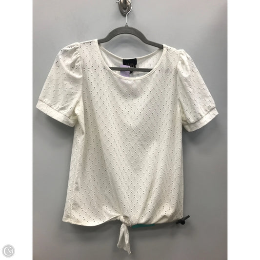 Top Short Sleeve By W5 In Cream, Size: S