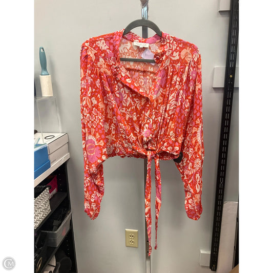 Top Long Sleeve By Rachel Zoe In Orange & Pink, Size: M