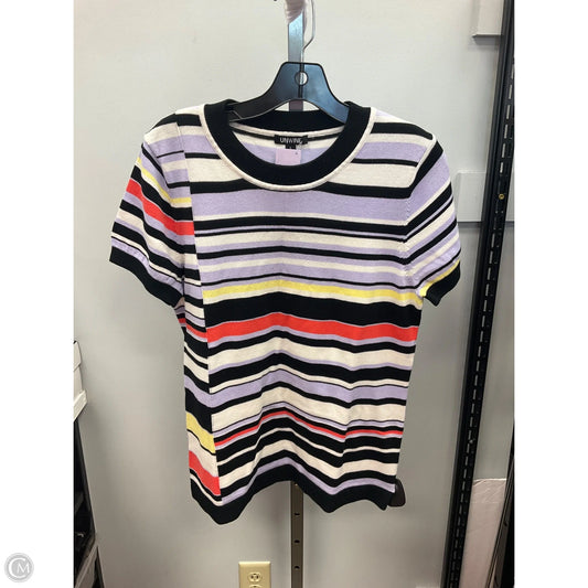 Top Short Sleeve By Clothes Mentor In Purple & White, Size: L