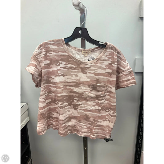 Top Short Sleeve By Ultra Flirt In Camouflage Print, Size: Xl