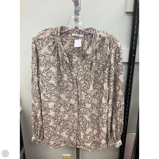 Top Long Sleeve By Chicos In Black & Tan, Size: L