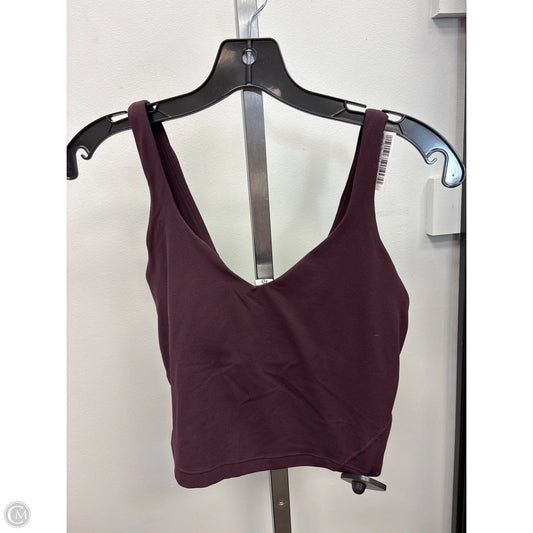 Athletic Bra By Lululemon In Maroon, Size: 8