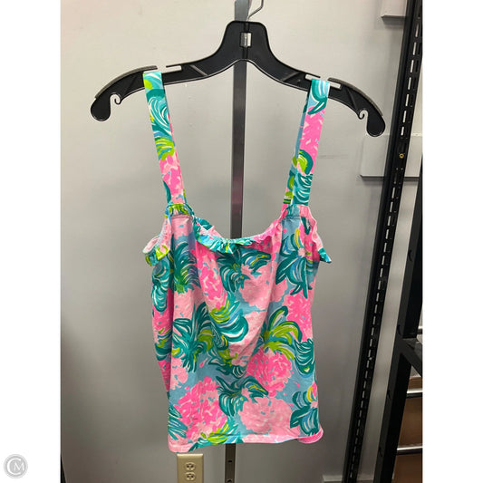 Top Sleeveless Designer By Lilly Pulitzer In Green & Pink, Size: M