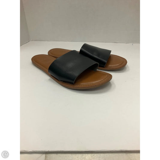 Sandals Flats By Universal Thread In Black & Tan, Size: 8