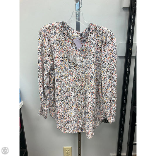 Top Long Sleeve By Jane And Delancey In Floral Print, Size: L