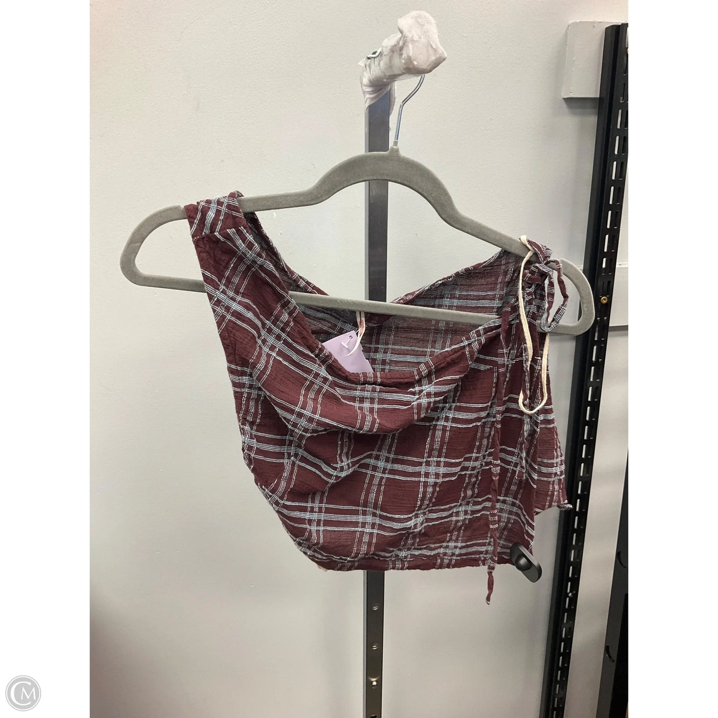 Top Sleeveless By Free People In Plaid Pattern, Size: S