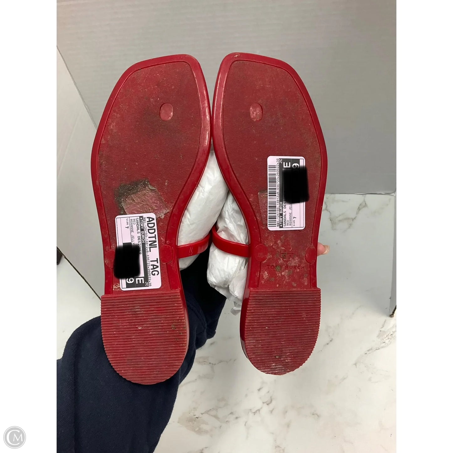 Sandals Designer By Tory Burch In Red, Size: 7