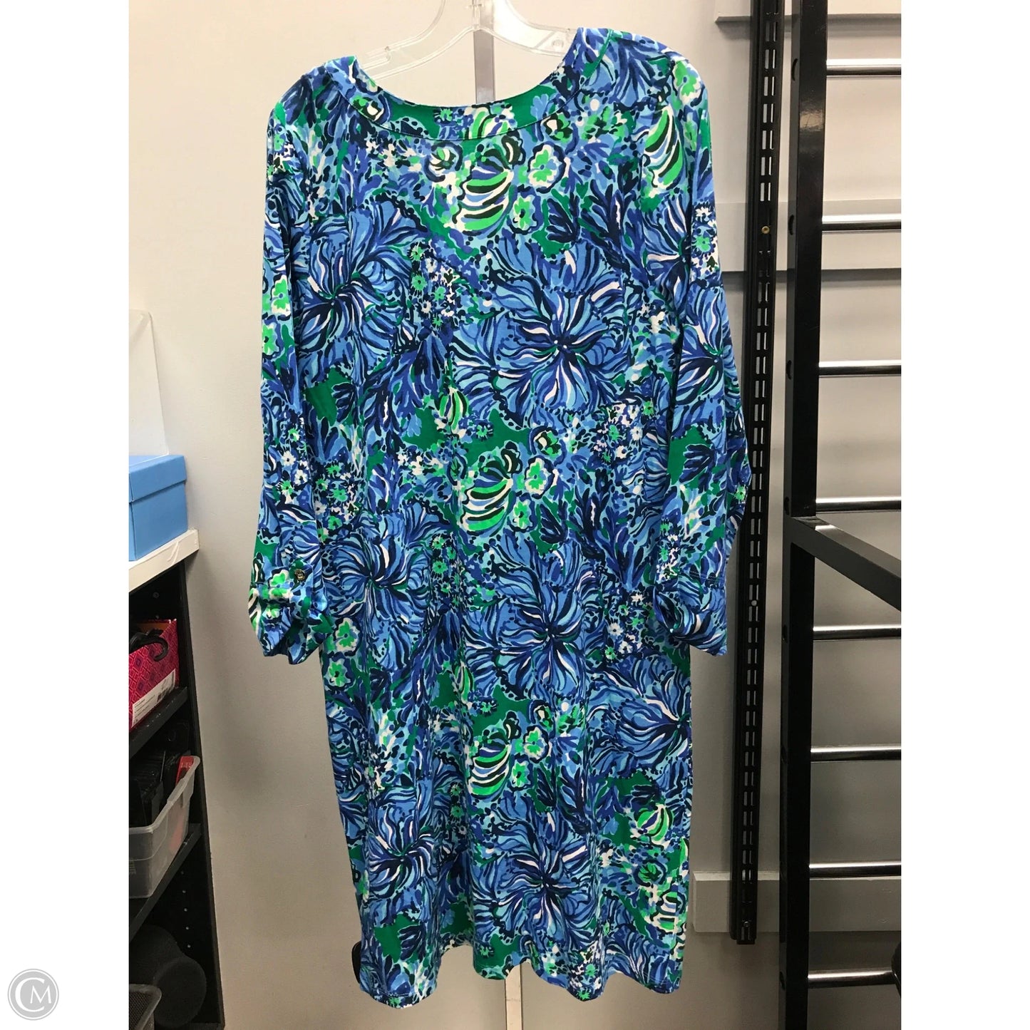 Dress Designer By Lilly Pulitzer In Blue & Green, Size: Xl